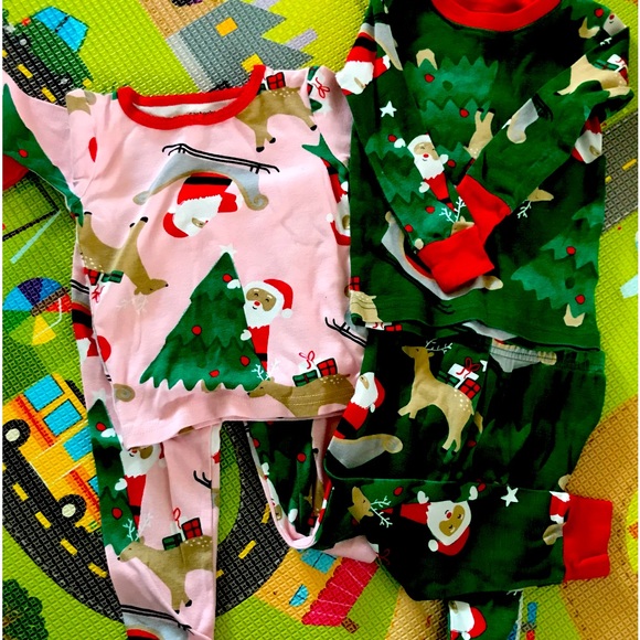 Boy/Girl Twin Matching Holiday Pajamas size 2T - Picture 1 of 6